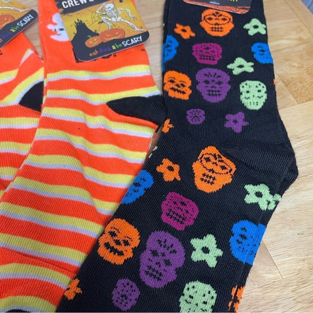 Halloween Bundle of Crew Socks Set - Orange, Black, and Multicolor - Picture 4 of 6